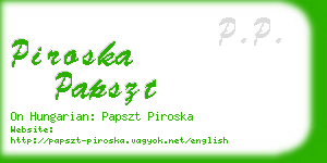 piroska papszt business card